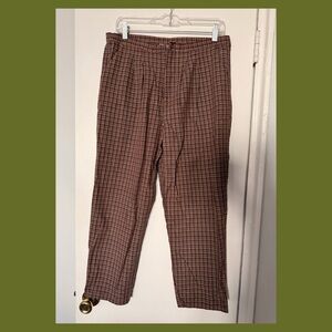 Urban Outfitters / Urban Renewal Brown Checked Plaid Pants M
